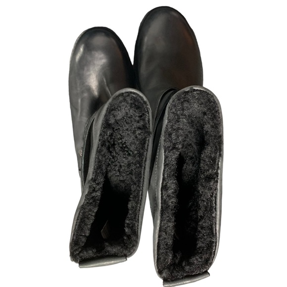 ROSS & SNOW Christina Ankle Boot Black Leather Shearling Lined Women’s Size 10 - Picture 9 of 12